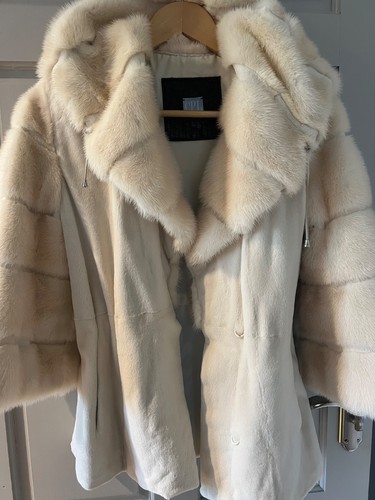 Mink snow top female sheared - snow,