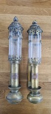 A Pair of Brass GWR Wall Mounted Carriage Lamps with Glass Shades