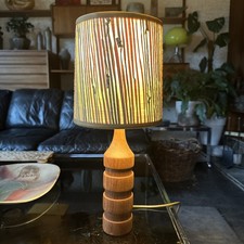 Vintage 1970s Danish Teak Stepped Table Lamp Base - Rewired And PAT Tested