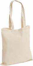  5 Plain Eco Natural Cotton Calico Shopping Bag/Totes with long handles 42*38