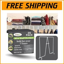 20-Pack Tall Wire Shelf Dividers for Effortless Closet Organization & Storage