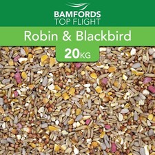 20kg Wheat Free No Mess Bird Food Suet Pellets Bamfords Robin & Blackbird