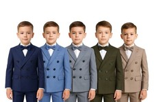 Boys Slim Fit Double-Breasted