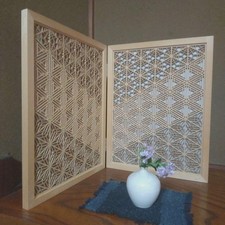 Japanese Kumiko Wood Screen Divider Shoji Style Panel Wabisabi Room Partition
