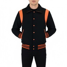 Varsity Letterman Black wool