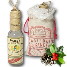 Paddy Old Irish Whisky Artisan Vintage Glass Miniature Bottle Unique Ornament