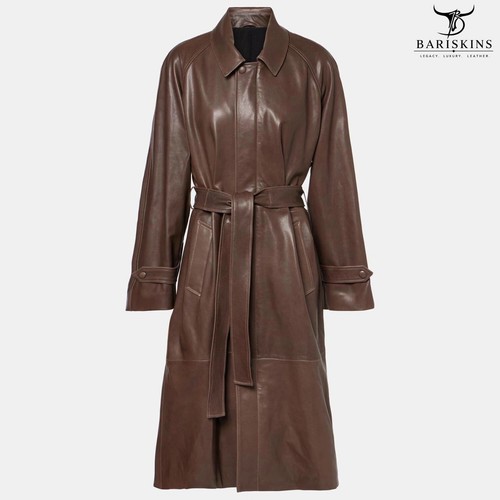 Women leather trench - leather, coat