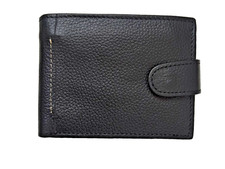 Genuine Soft Leather Men's Bifold Wallet - Black or Brown