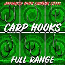 Carp Hooks Japanese Made Wide Gape, Curve, Long, Chod, Crank Barbless-Micro Barb