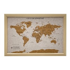 Travel Map Pinboard in White -