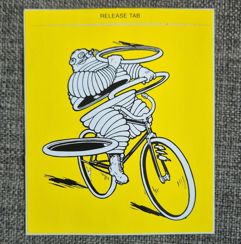 Michelin man bibendum cyclist - bibendum,
