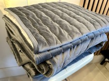 Kby Kelly Hoppen Velvet Fill Reversible Bedspread 2 Pillow Shams CHARCOAL Double