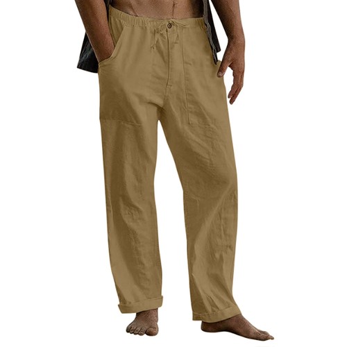 Mens cotton linen pants - cotton,