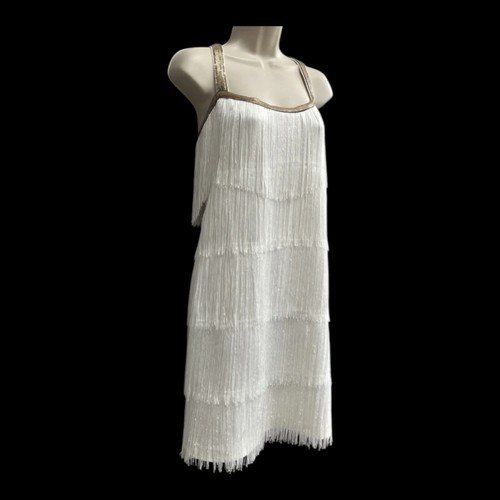 White dress fringed - white, 16