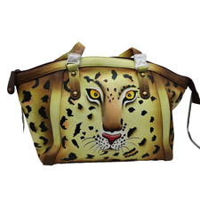 Hand Painted Leopard Handbag