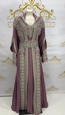 Fancy Abaya Kaftan Hooded Embroidery Women's Butterfly Dress Maxi Long Sleeve Pu