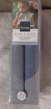 4 Denby Linen Cotton Napkins Imperial Blue. Jetty Jet Dots Studio. Boxed Set.