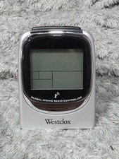 Westclox Automatic Radio Controlled Travel Alarm Clock  Silver Retro