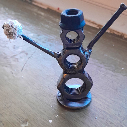 Scrap art nuts bolts snowman - art, nuts&bolts