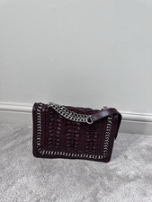 Zara Leather Bag. Burgundy Colour. Size W/28cm H/18 D/7cm. Single compartment.