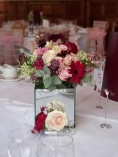 Mirror cube vases for wedding decor set of 10, used once only