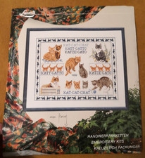 KAT - CAT - CHAT Cross Stitch Kit by Lanarte