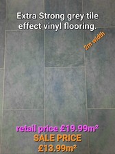 Dark Grey Tile Vinyl Flooring