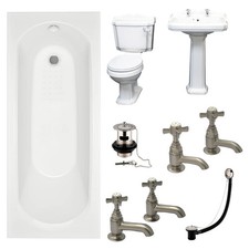 Traditional Complete Bathroom Suite Imelda Legend Francis Pegler Nickel Taps