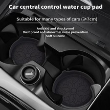 2Pcs Black Silicone Car Cup Holder Anti-Slip Insert Coaster Pad Mat Accessories
