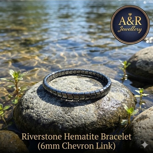 6mm hematite chevron bracelet - 6mm,