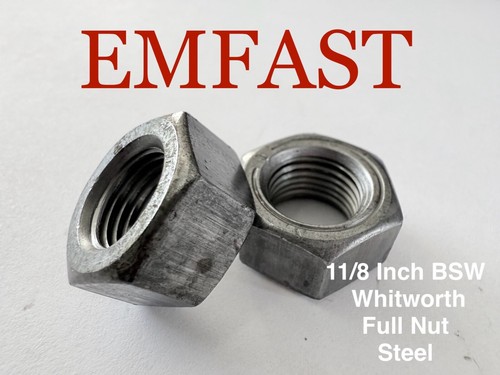 Bsw hexagon full nut - 1/8,