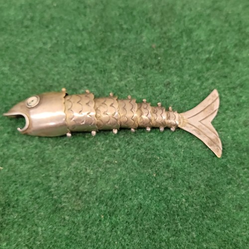 Silver articulated fish - fish, bottle