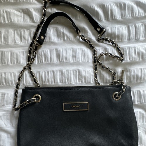 Dkny black textured leather - black,