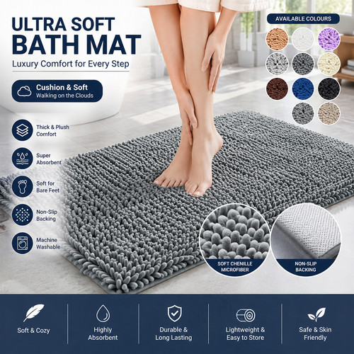 Non slip chenille - non, mat