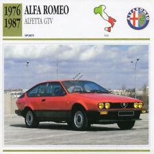 1976-1987 ALFA ROMEO ALFETTA GTV Sports Classic Car Photo/Info Maxi Card