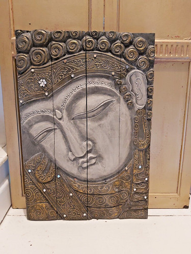 Hand carved solid wood buddha - hand,
