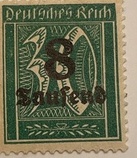 Rare 1900’s German Stamp 8M Saufend30pf Watermarked Lozenges