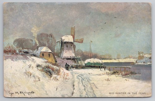 Postcard antique mid winter - mid,