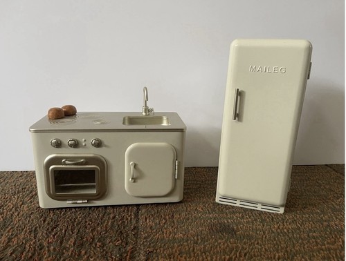 Maileg miniature cream fridge - cream,