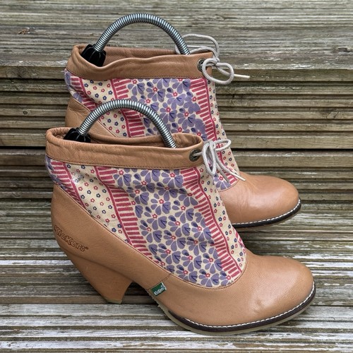 Kickers boots heeled tan - kickers,
