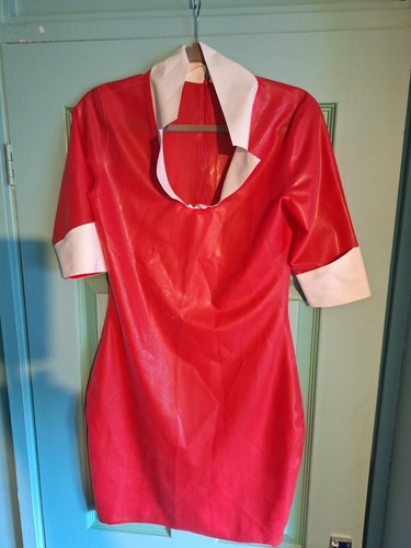 Rubber red dress - red,