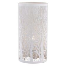 Unique and Beautiful Matt White Metal Forest Design Table Lamp with Cable Swi...