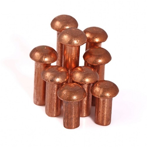 Button round head solid copper - button,
