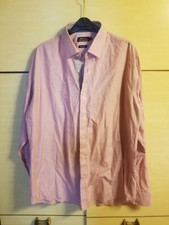 New JEFF BANKS 24:7  Large  16"  Pink Long Sleeve Formal Tailored Cotton Shirt
