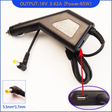 Laptop DC Adapter Car Charger & USB for Acer Aspire 4332 4750ZG 5500Z 5700
