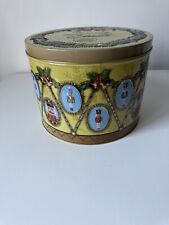 CHRISTMAS XMAS DECORATED EMBOSSED TIN BOX DRUM by ARRAN AROMATICS SCOTLAND