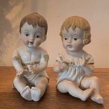 Vintage Pair Of Bisque Boy &