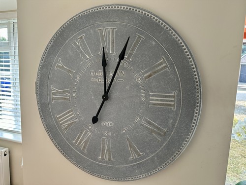 Wall clock zinc grey old - clock,
