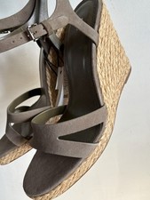 BNWT ZARA KHAKI GREEN LEATHER ESPADRILLE WEDGE HEELS SHOES SZ:USA:11 UK:9 EU:42