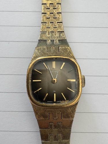 Ladies seiko black and gold - ladies,